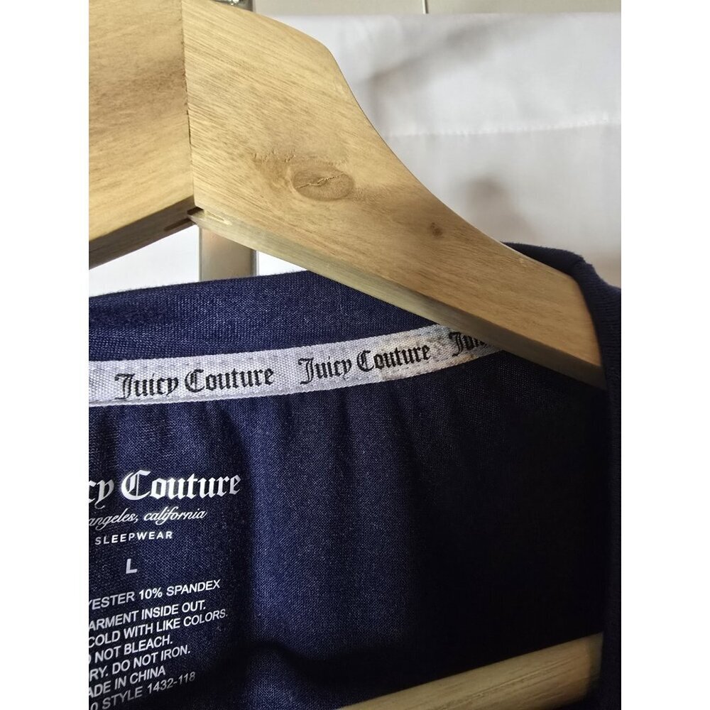 Juicy Couture Rhinestone Sleepwear/Loungewear 2 Pc Set Navy Blue Size LARGE - Picture 4 of 11